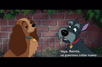 Lady and Jock, scene from Lady and the Tramp.